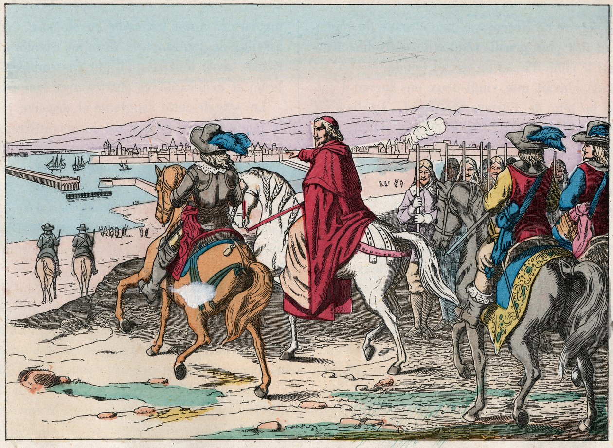 Ludvík XIII. (1601-1643) a kardinál Richelieu v sídle La Rochelle, Place d