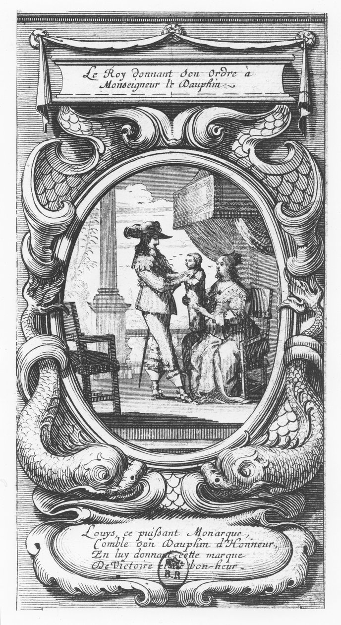 Ludvík XIII., francouzský král dává rozkaz monseigneur le Dauphin (rytina) od French School