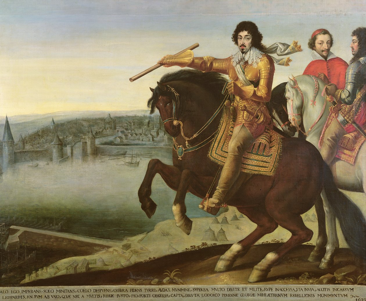 Ludvík XIII. při obléhání La Rochelle od French School