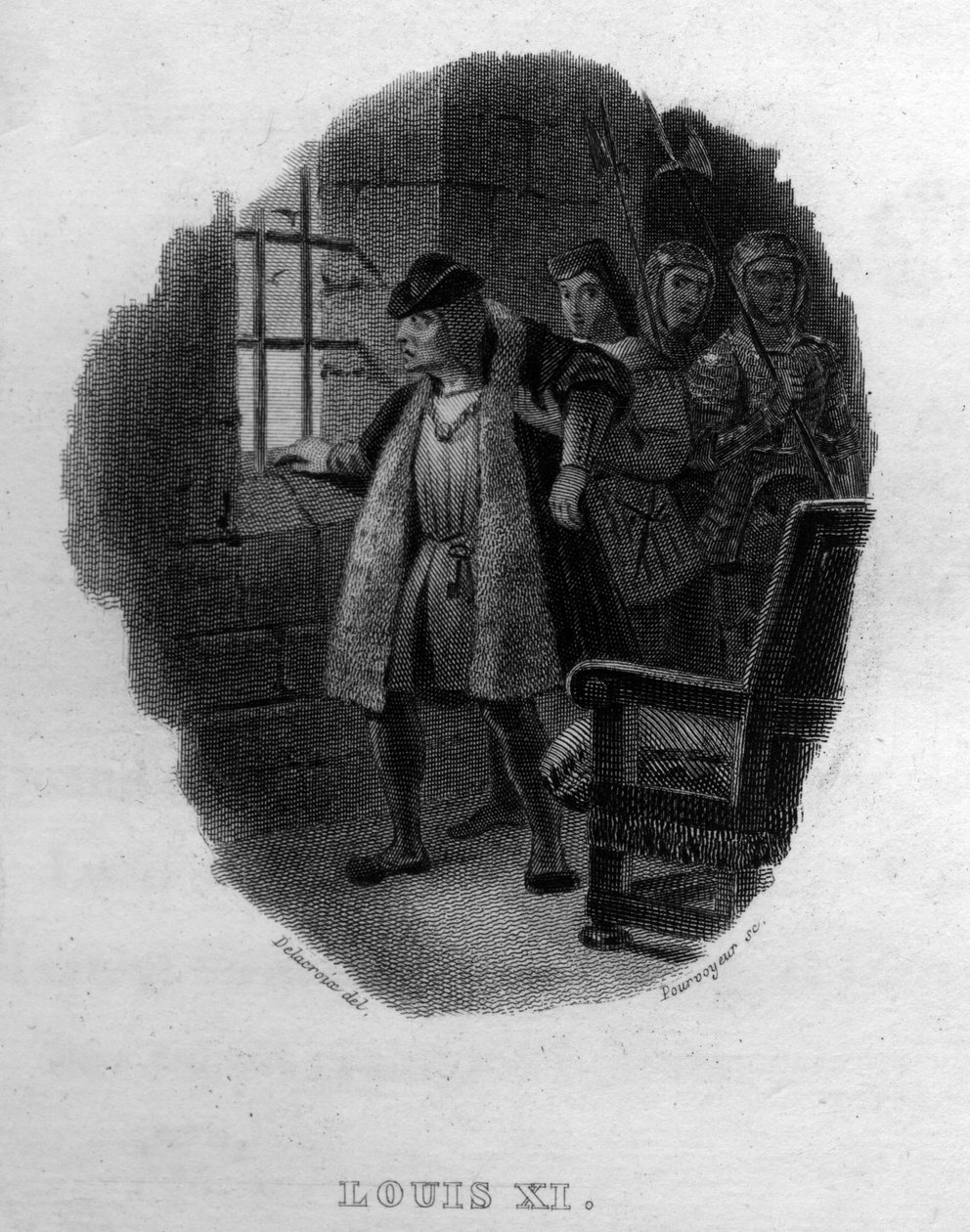 Ludvík XI. Chanson de Beranger v díle „Works Completes““ (1834) od Pierra Jeana de Berangera (1780-1857), francouzského básníka a skladatele. od French School