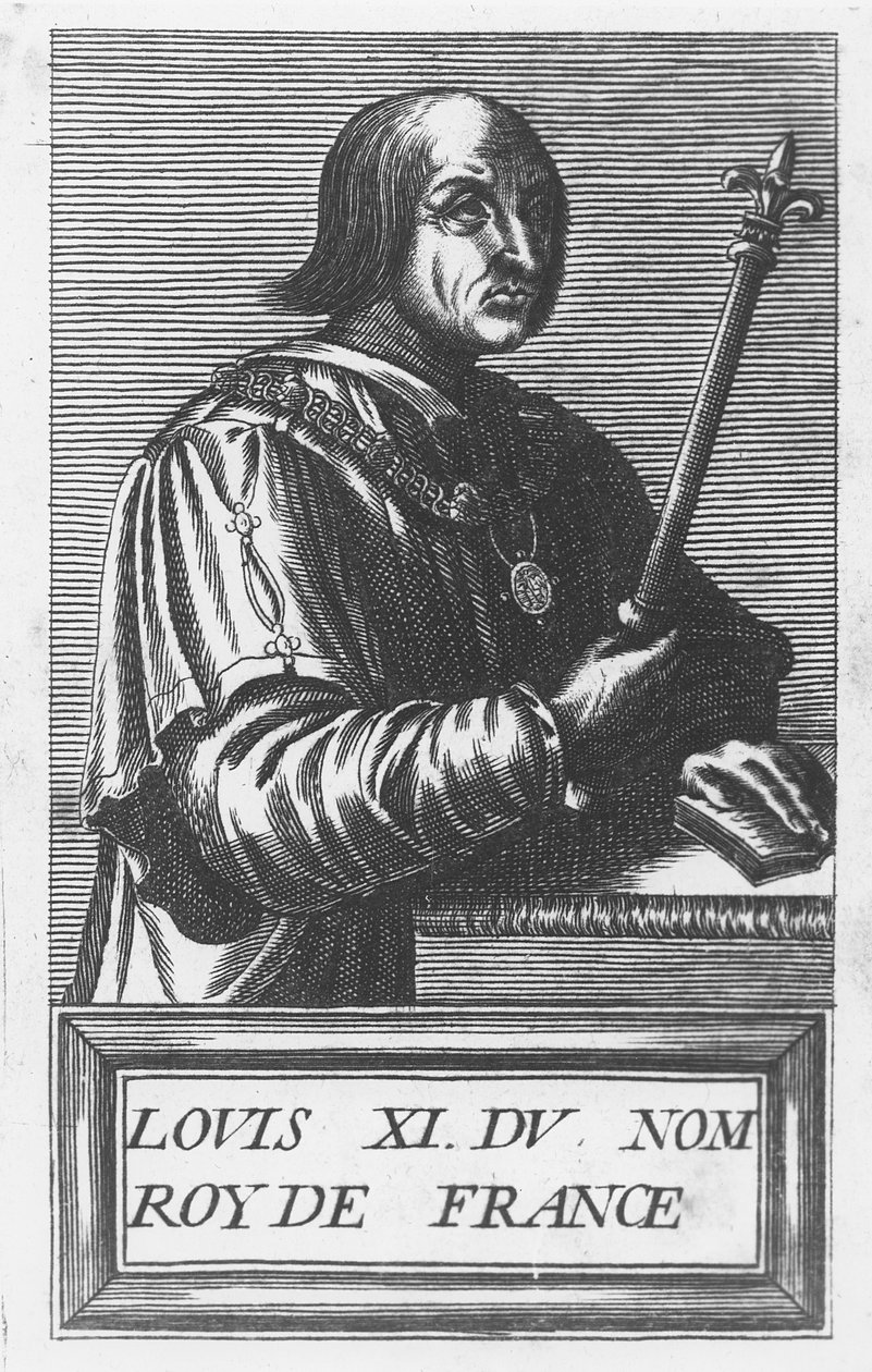 Louis XI, král Francie (rytina) od French School