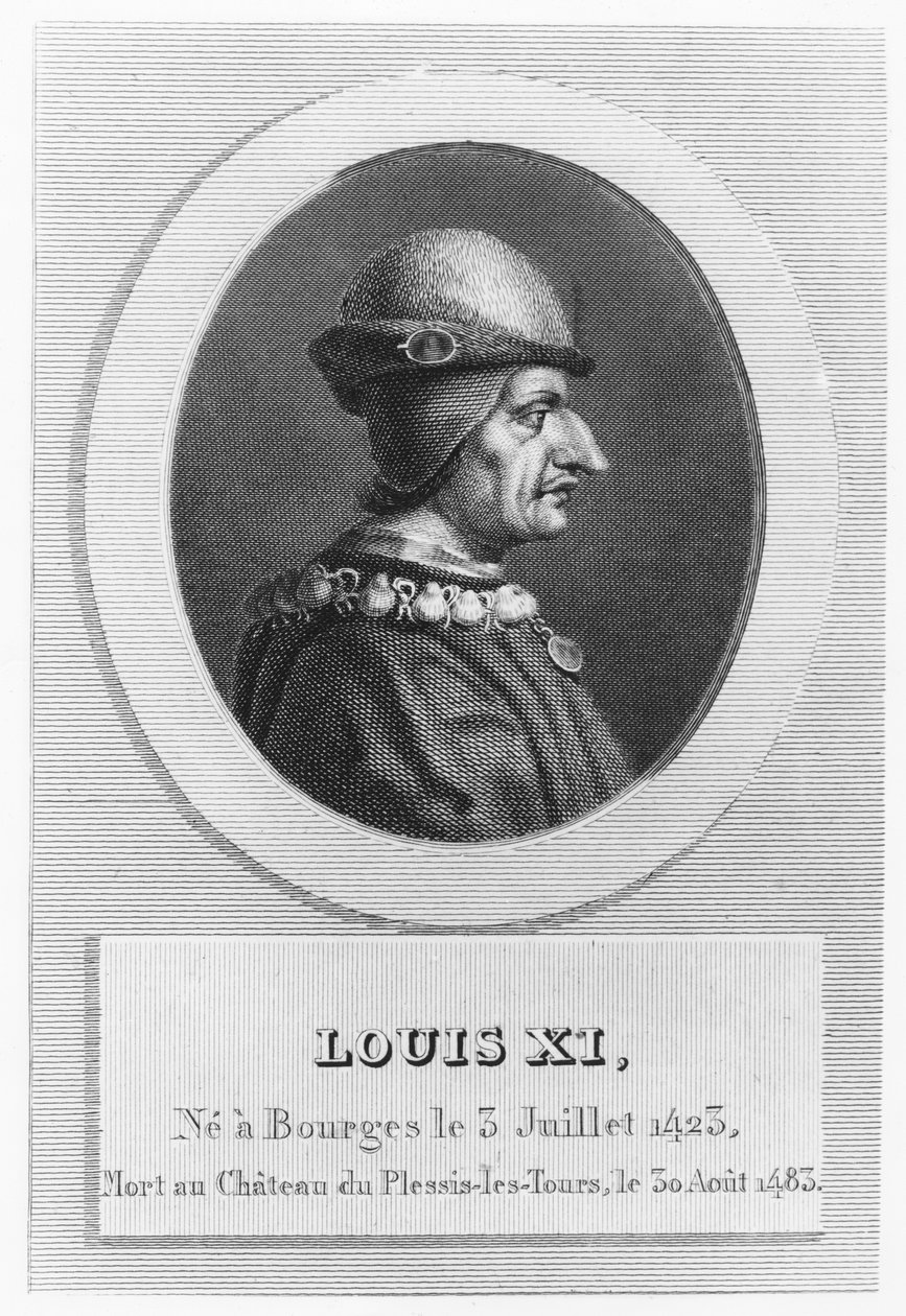 Louis XI, král Francie (rytina) od French School