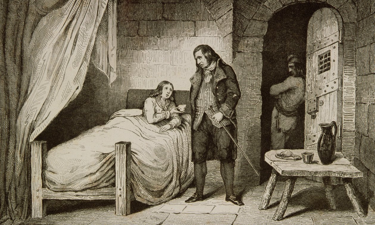 Ludvík XVII. (1785-95) nemocný a uvězněný, z „Histoire de France“ od Colarta, vydáno kolem roku 1840 od French School