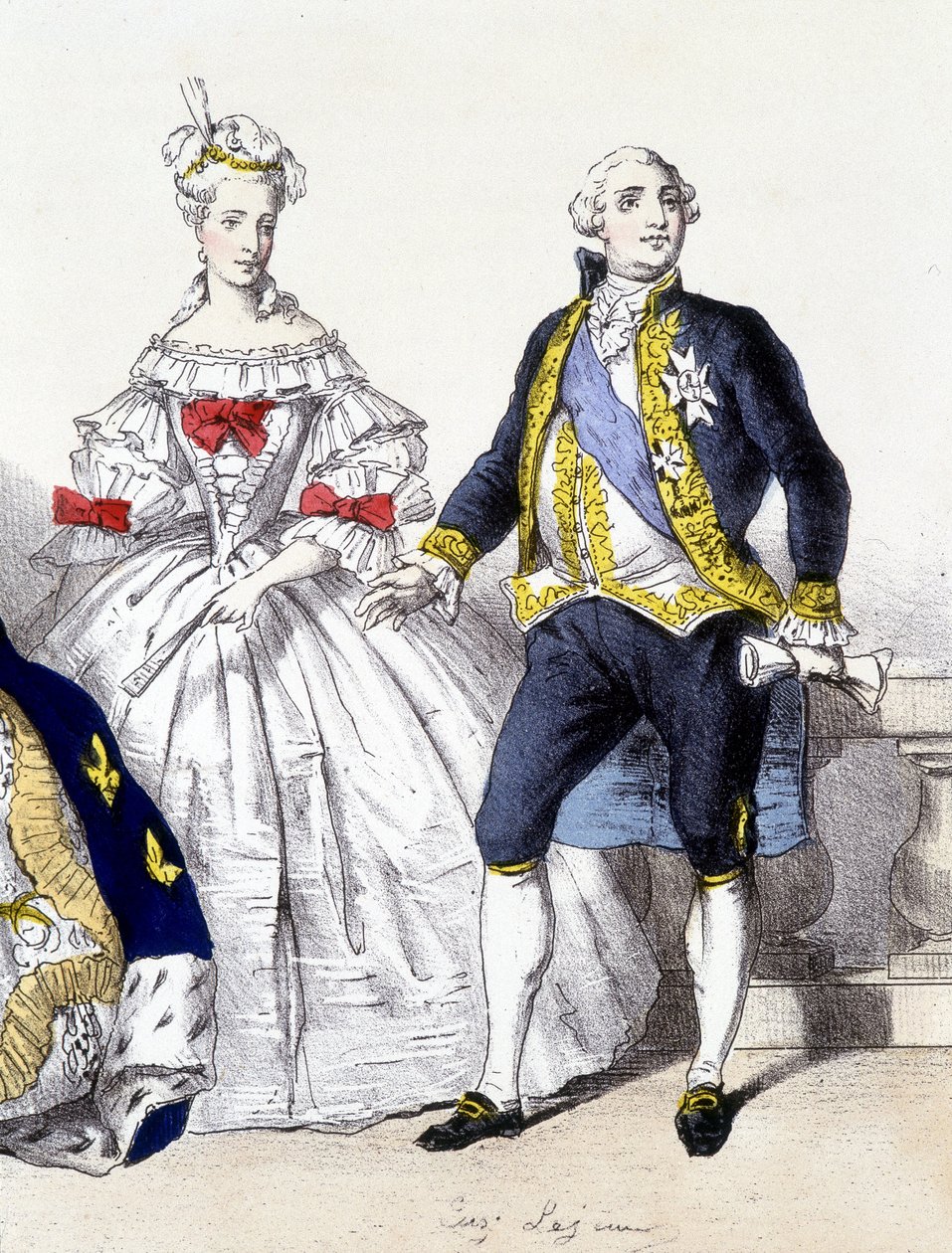 Ludvík XVI. a Marie Antoinetta - ve „Francouzské monarchii v tiscích““ od French School