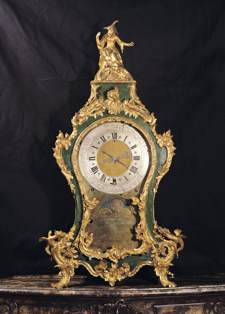 Hodiny ve stylu Ludvíka XV. překonané Číňanem (ormolu) od French School