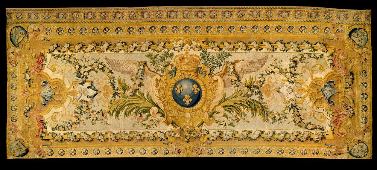 Nábytek z doby Ludvíka XV: koberec na tribuně královské kaple ve Versailles. Vyrobeno manufakturou v Chaillot. 1759 Versailles, zámecké muzeum. od French School