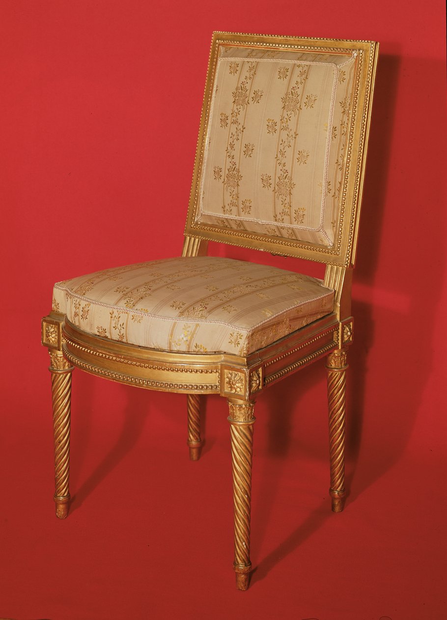 Židle ve stylu Louis XV (zlacené dřevo a hedvábí) od French School