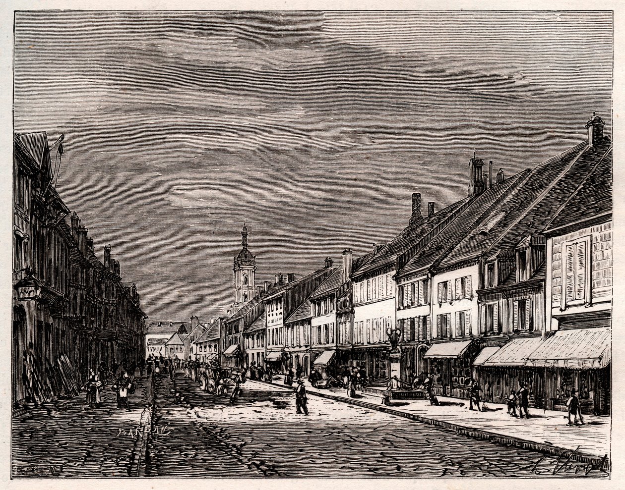Lure - departement Haute-Saone v regionu Bourgogne-Franche-Comte - rytina v „La France illustree: geografie, historie, statistická správa“ od V.-A. Sladově hnědá. 1884 od French School