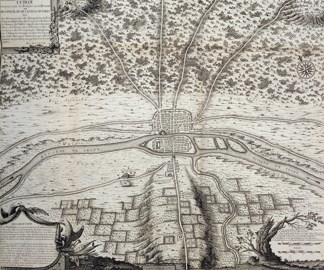 Lutetia neboli druhý plán Paříže ve 4. a 5. století našeho letopočtu, 1722 od French School