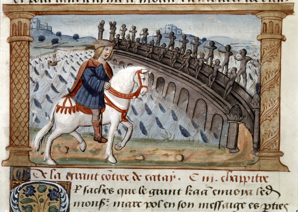 MARCO POLO: Ilustrace "Knihy Marca Pola" Benátský cestovatel Marco Po... od French School