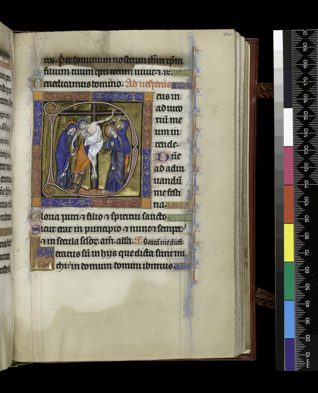 MS 300 f.220r, folio ze Žaltáře a hodin Isabely Francouzské, Paříž, kolem 1265-70 od French School