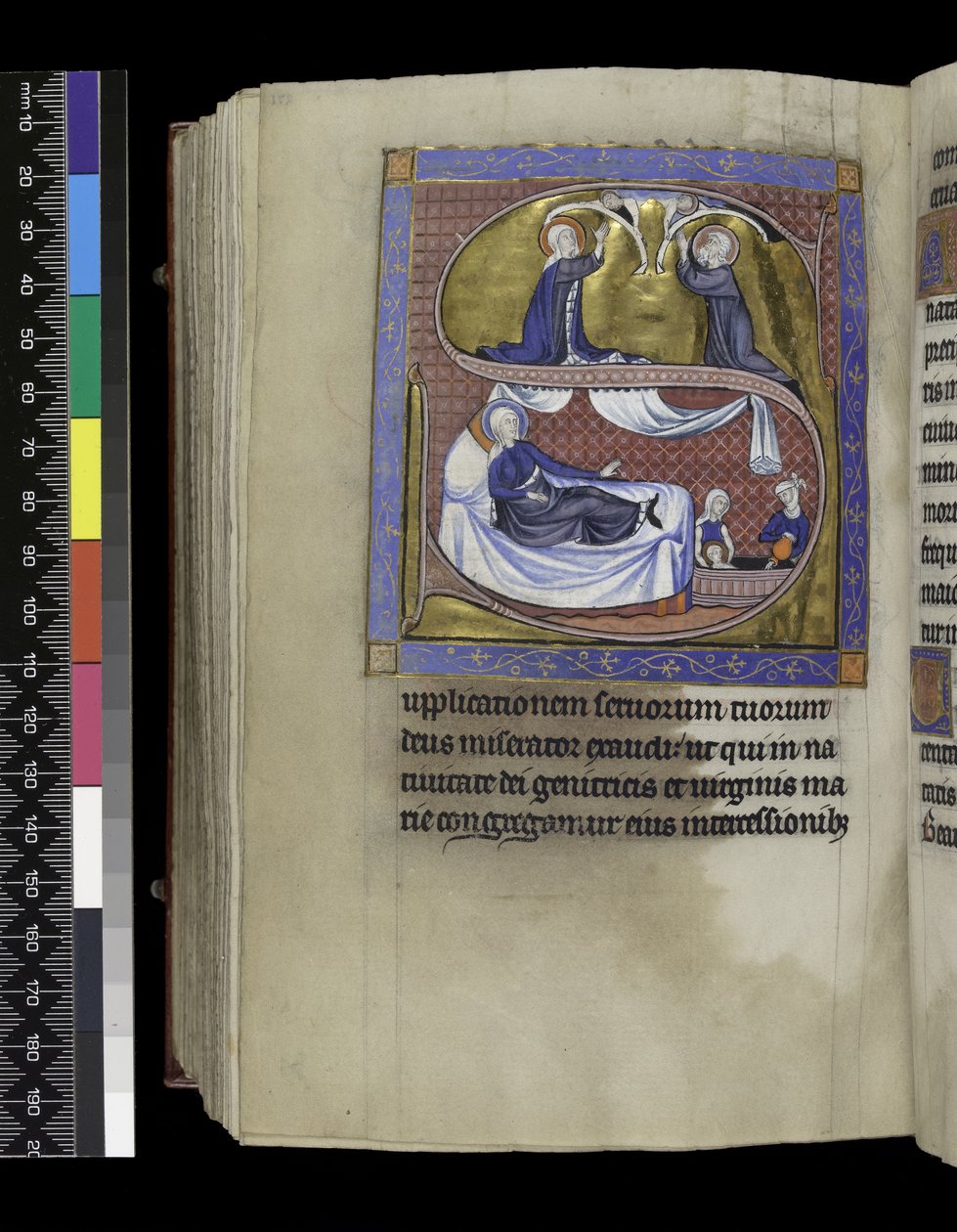 MS 300 f.271v, Sborníky, kázání a lekce k Narození Panny Marie, z žaltáře a hodin Isabely Francouzské, Paříž, c.1265-70 od French School