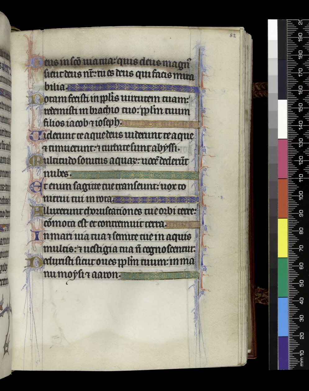 MS 300 f.82r, ze Žaltáře a hodin Isabely Francouzské, Paříž, kolem 1265-70 (pero a tuš a tempera na pergamenu) od French School