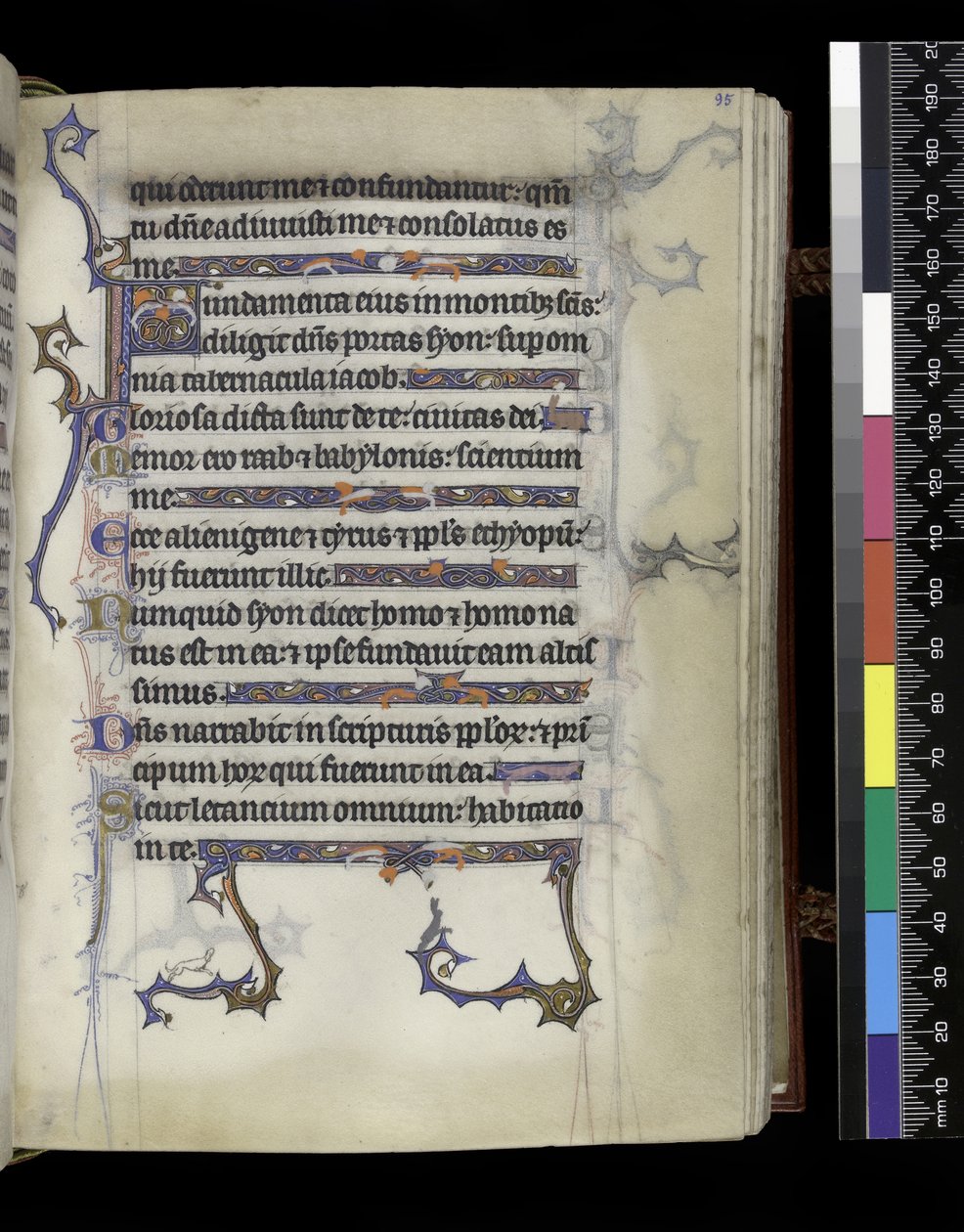 MS 300 f.95r, folio ze Žaltáře a hodin Isabely Francouzské, Paříž, kolem 1265-70 od French School