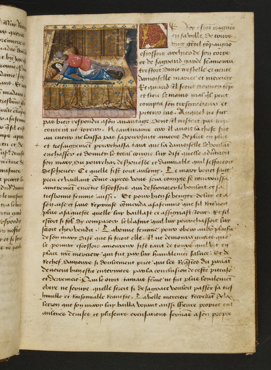 MS Hunter 252 012r Stránka ze stovky nových zpráv, c.1461-62 od French School