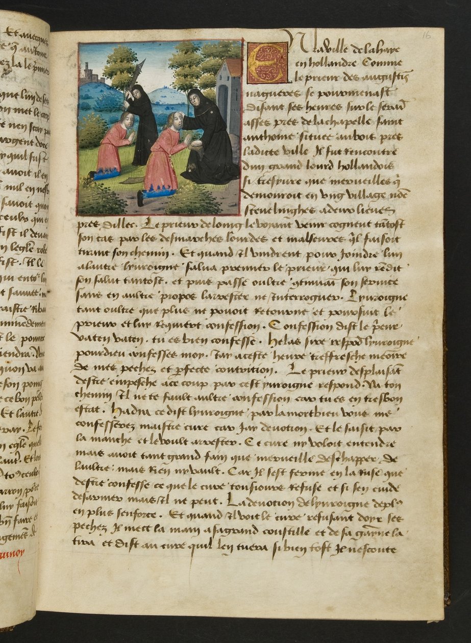 MS Hunter 252 016r Stránka ze stovky nových zpráv, c.1461-62 od French School
