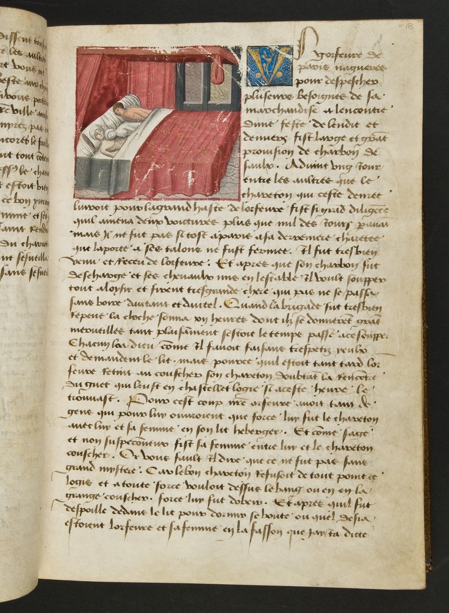 MS Hunter 252 018r Stránka ze stovky nových zpráv, c.1461-62 od French School