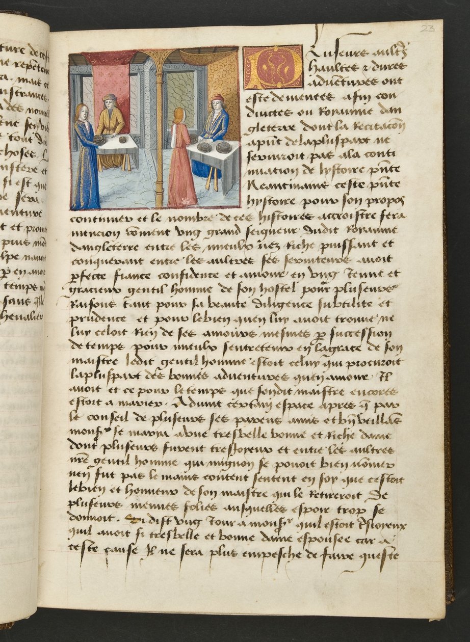 MS Hunter 252 023r Stránka ze stovky nových zpráv, c.1461-62 od French School