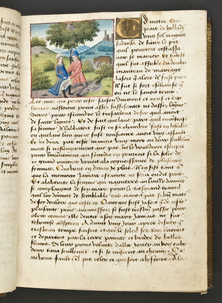 MS Hunter 252 026r Stránka ze stovky nových zpráv, c.1461-62 od French School