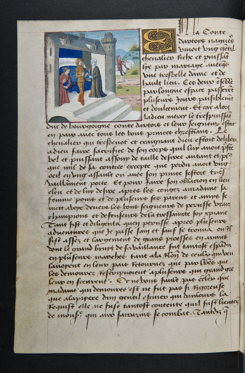 MS Hunter 252 034v Stránka ze stovky nových zpráv, c.1461-62 od French School