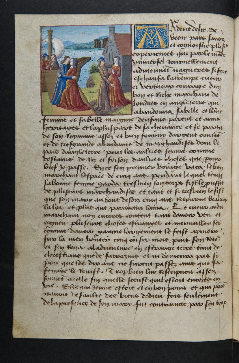 MS Hunter 252 040v Stránka ze stovky nových zpráv, c.1461-62 od French School