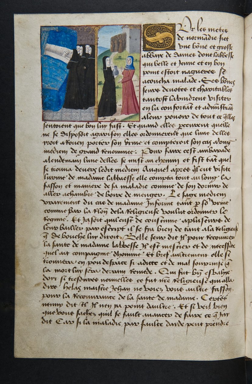 MS Hunter 252 045v Stránka ze stovky nových zpráv, c.1461-62 od French School