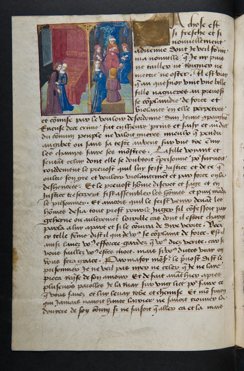 MS Hunter 252 053v Stránka ze stovky nových zpráv, c.1461-62 od French School