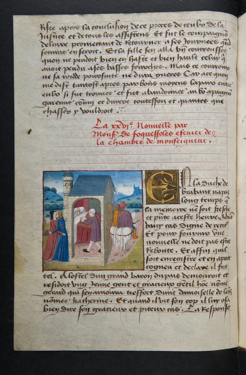 MS Hunter 252 054v Stránka ze stovky nových zpráv, c.1461-62 od French School