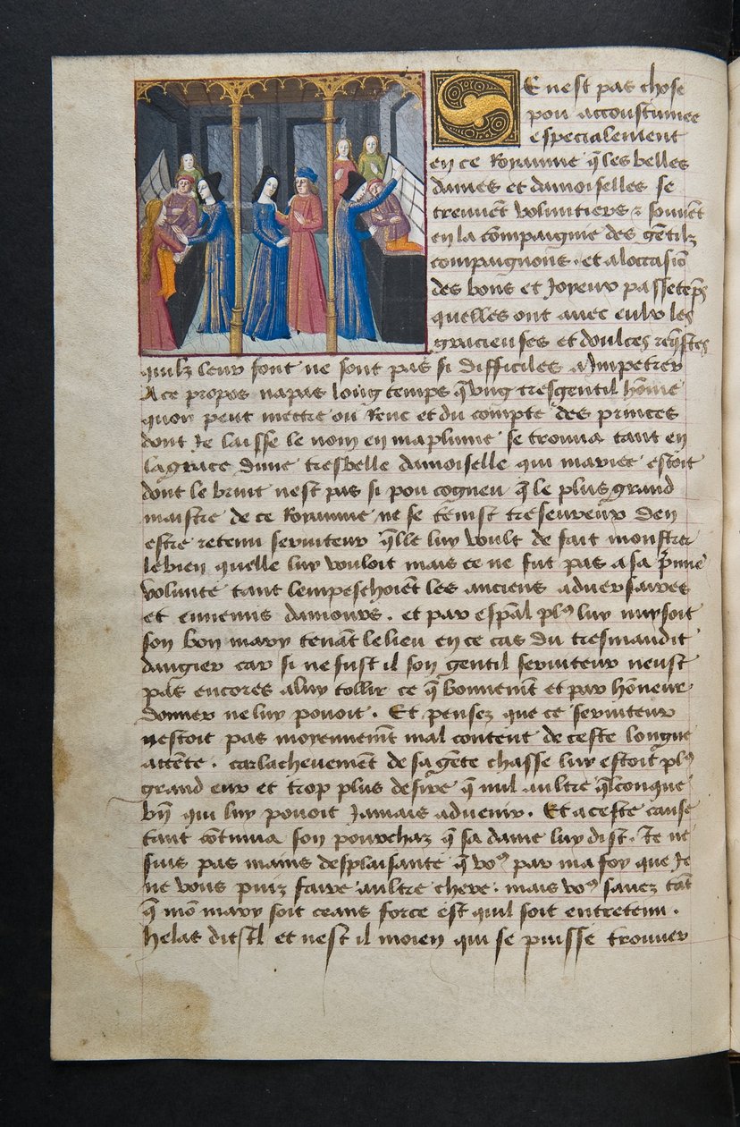 MS Hunter 252 062v Stránka ze stovky nových zpráv, c.1461-62 od French School