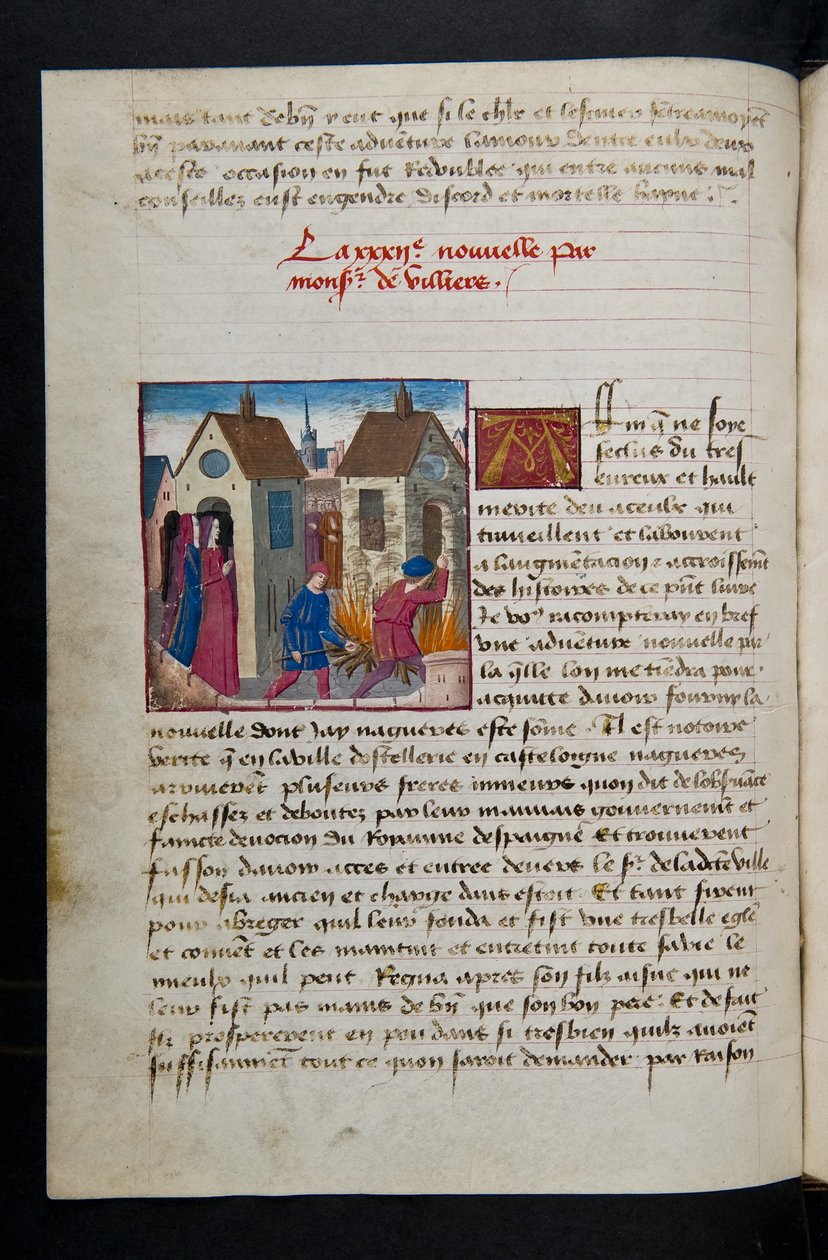 MS Hunter 252 075v Stránka ze stovky nových zpráv, c.1461-62 od French School