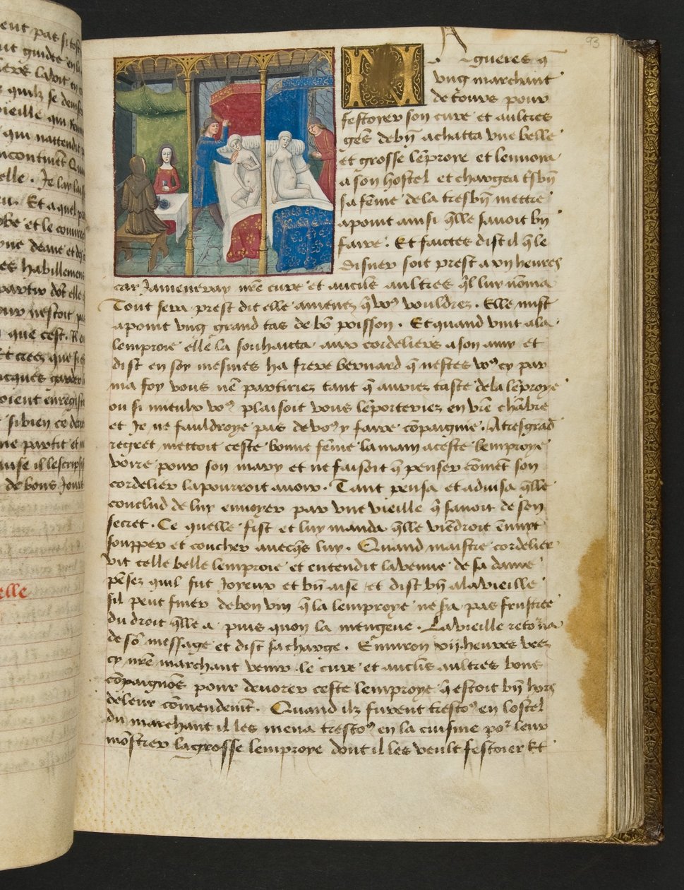 MS Hunter 252 093r Stránka ze stovky nových zpráv, c.1461-62 od French School