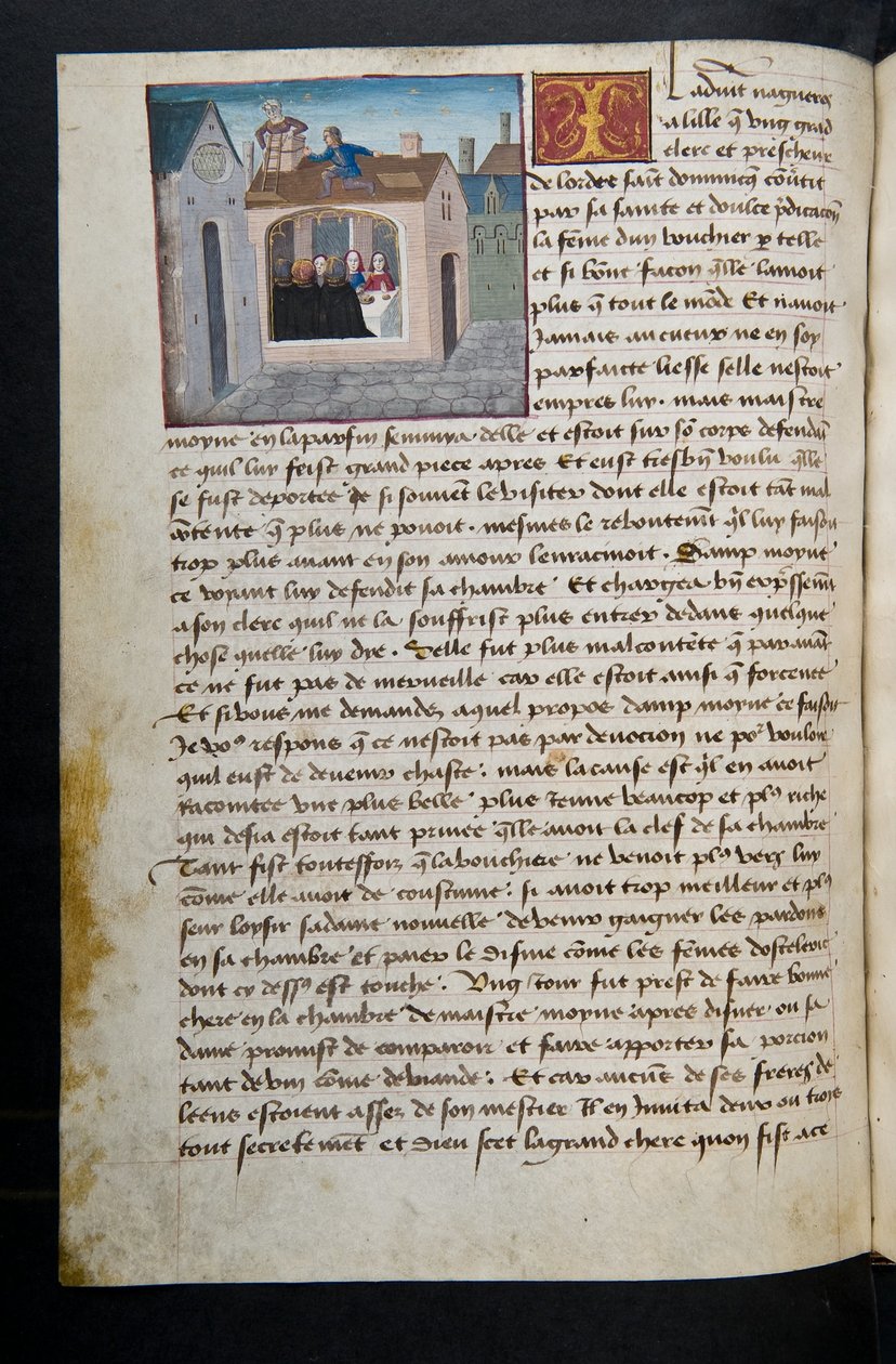 MS Hunter 252 097v Stránka ze stovky nových zpráv, c.1461-62 od French School