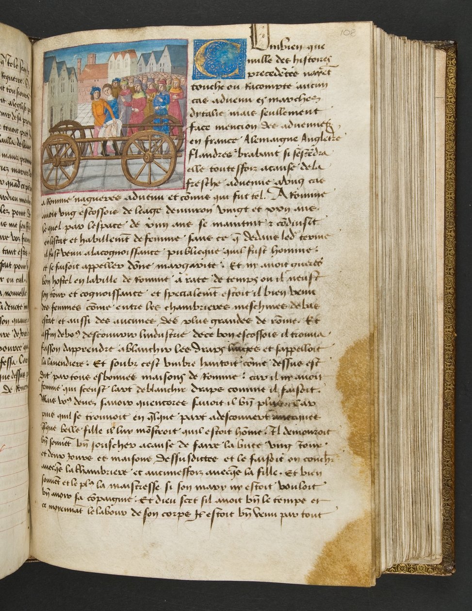 MS Hunter 252 108r Stránka ze stovky nových zpráv, c.1461-62 od French School