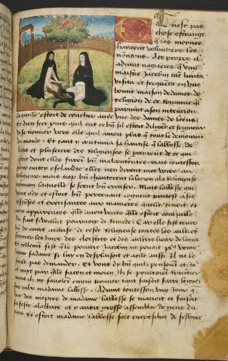 MS Hunter 252 109r Stránka ze stovky nových zpráv, c.1461-62 od French School