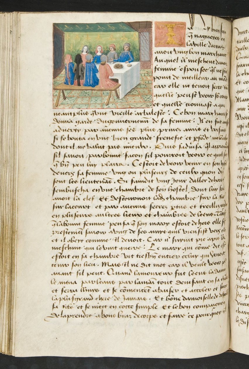 MS Hunter 252 113v Stránka z Cent Nouvelles Nouvelles, c.1461-62 od French School