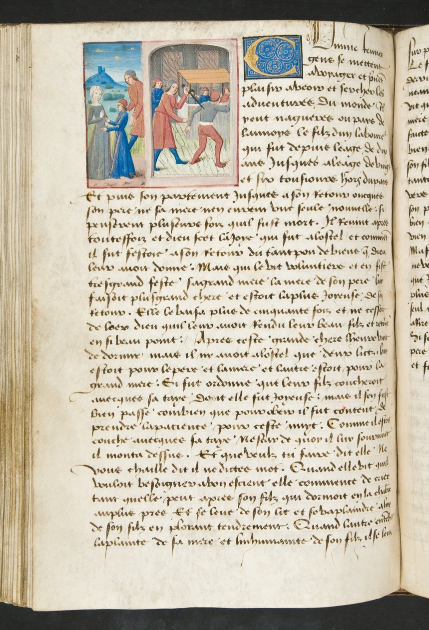 MS Hunter 252 115v Stránka z Cent Nouvelles Nouvelles, c.1461-62 od French School