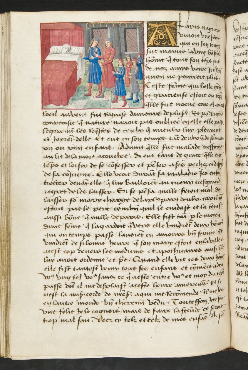 MS Hunter 252 116v Stránka z Cent Nouvelles Nouvelles, c.1461-62 od French School