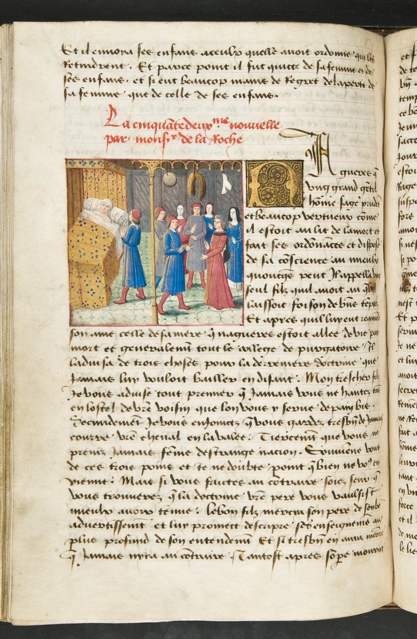MS Hunter 252 117v Stránka z Cent Nouvelles Nouvelles, c.1461-62 od French School