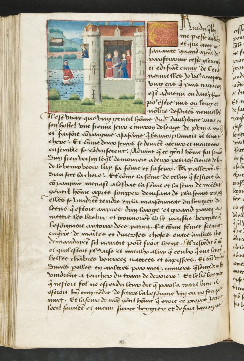 MS Hunter 252 127v Stránka z Cent Nouvelles Nouvelles, c.1461-62 od French School