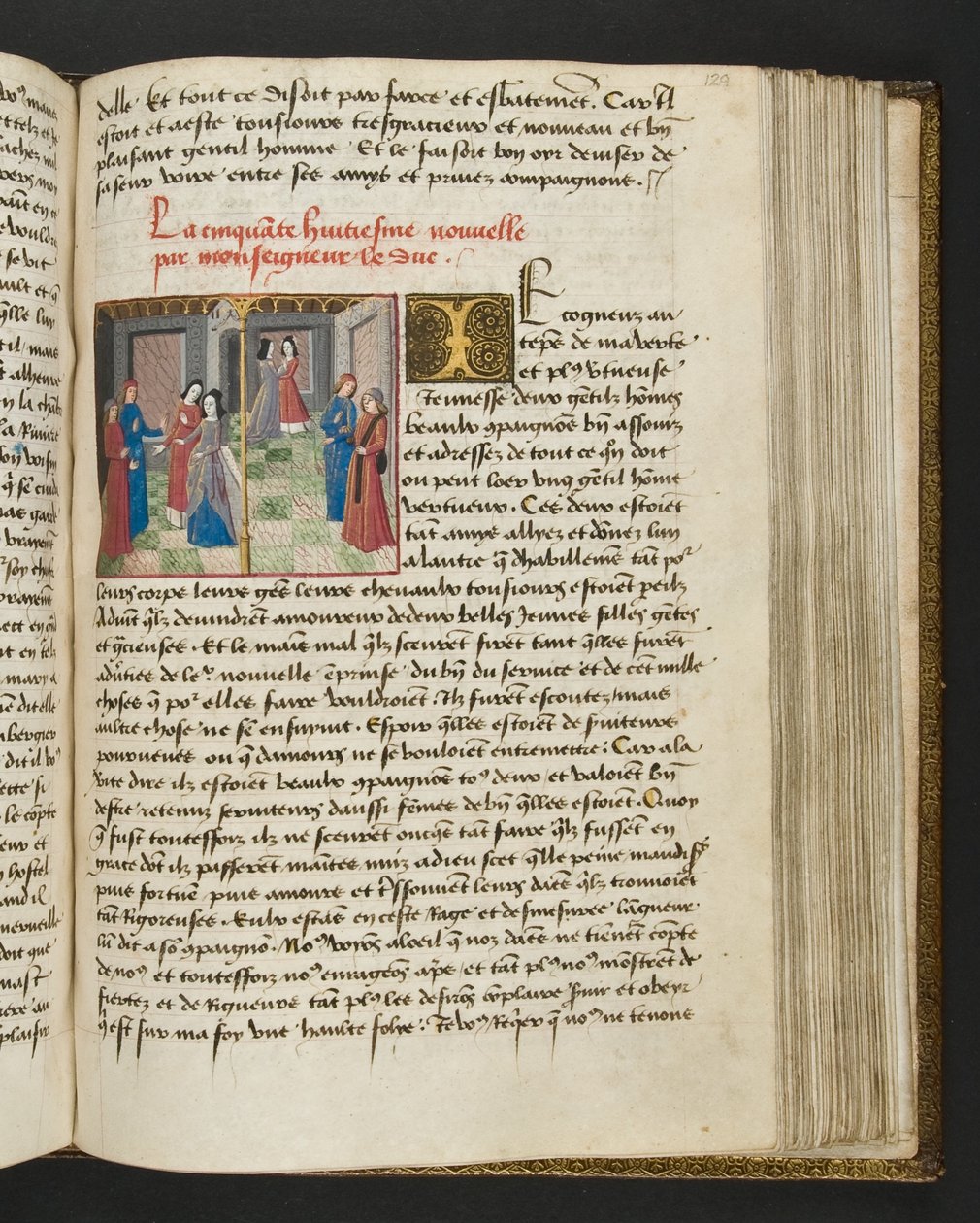 MS Hunter 252 129r Stránka ze stovky nových zpráv, c.1461-62 od French School