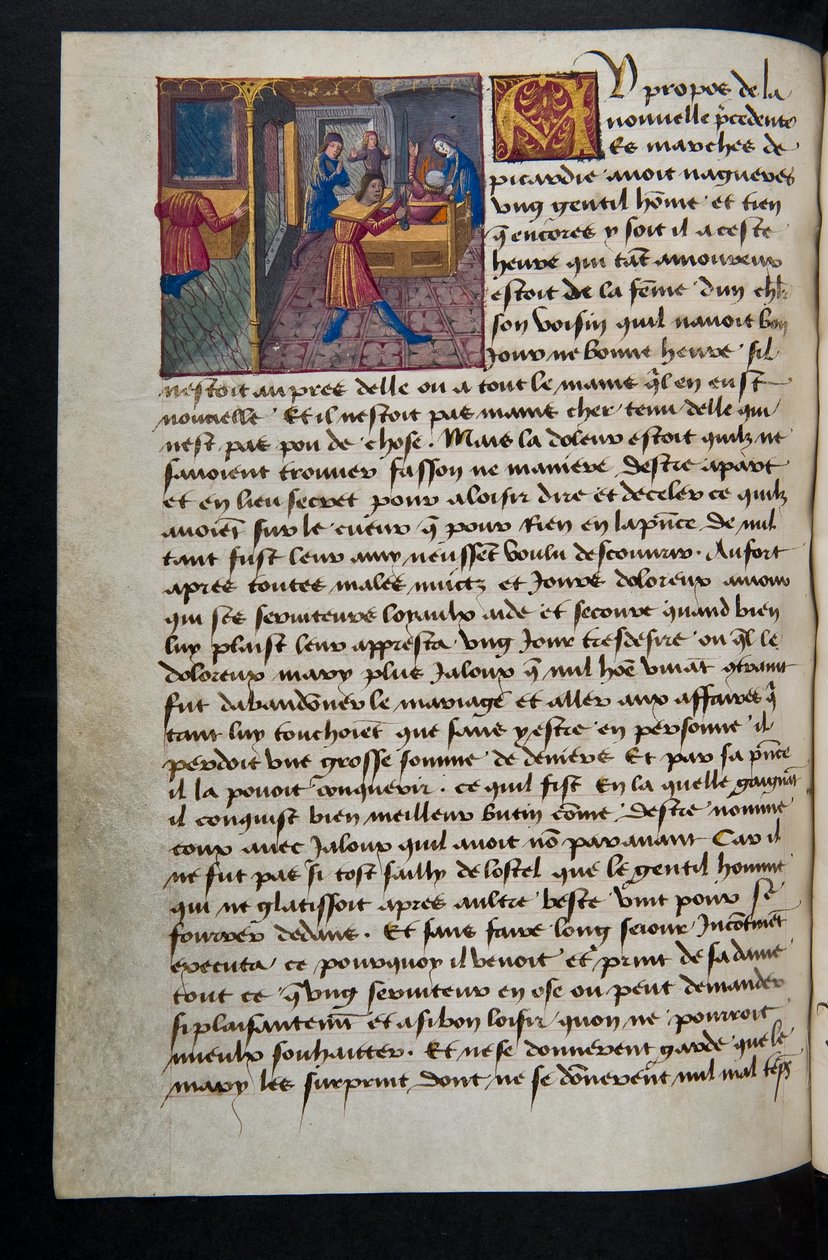 Stránka MS Hunter 252 155v ze stovky nových zpráv, c.1461-62 od French School