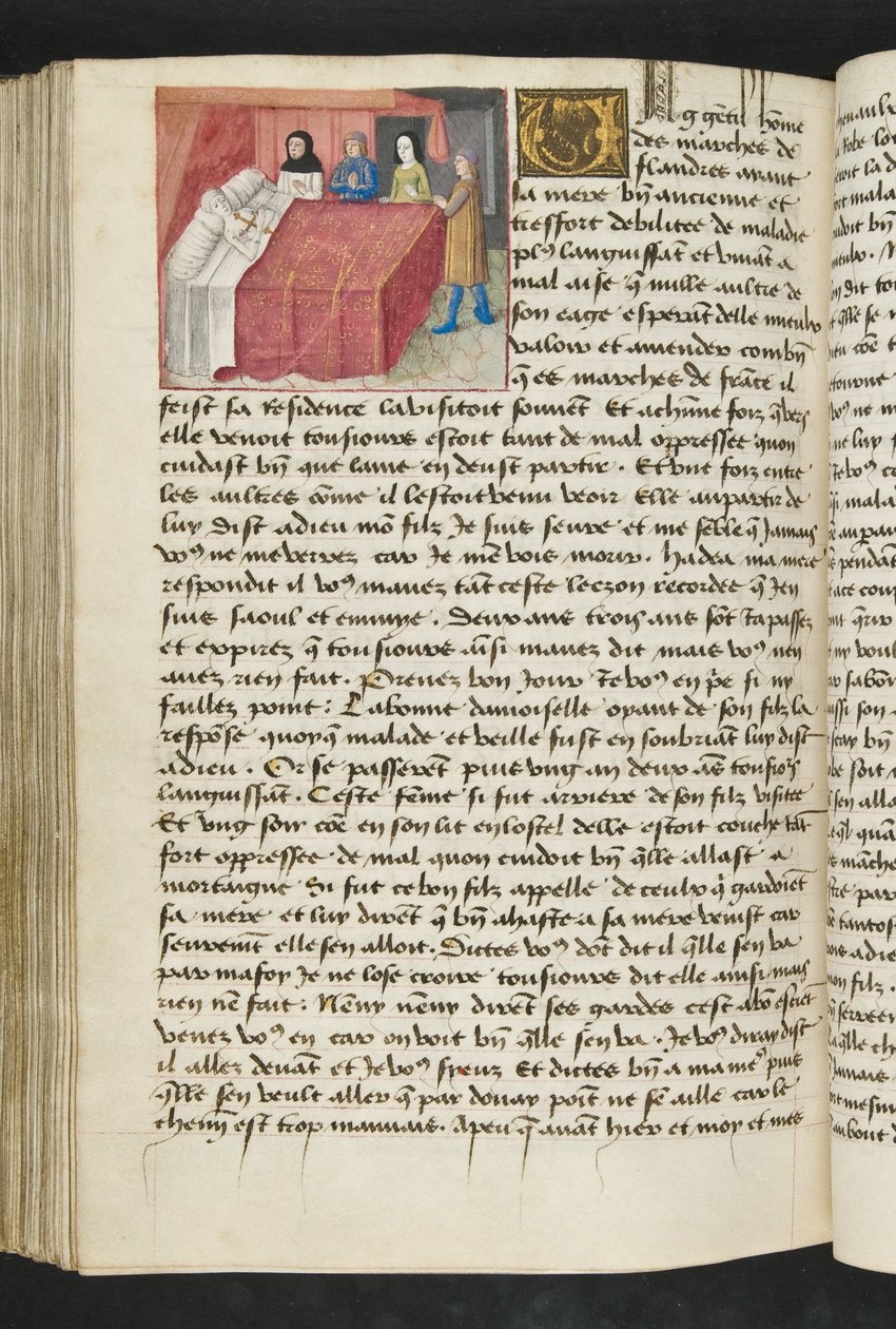 MS Hunter 252 164v Stránka z Cent Nouvelles Nouvelles, c.1461-62 od French School