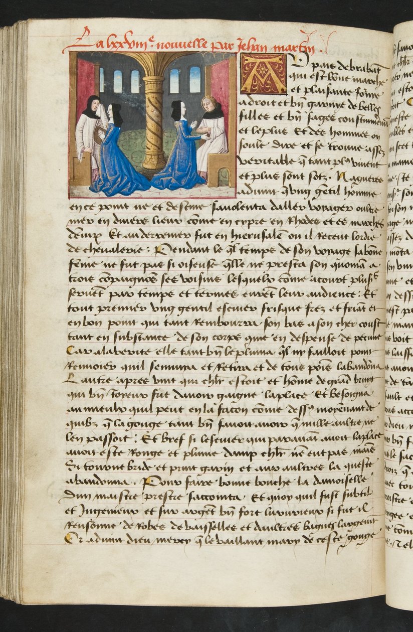 MS Hunter 252 165v Stránka z Cent Nouvelles Nouvelles, c.1461-62 od French School