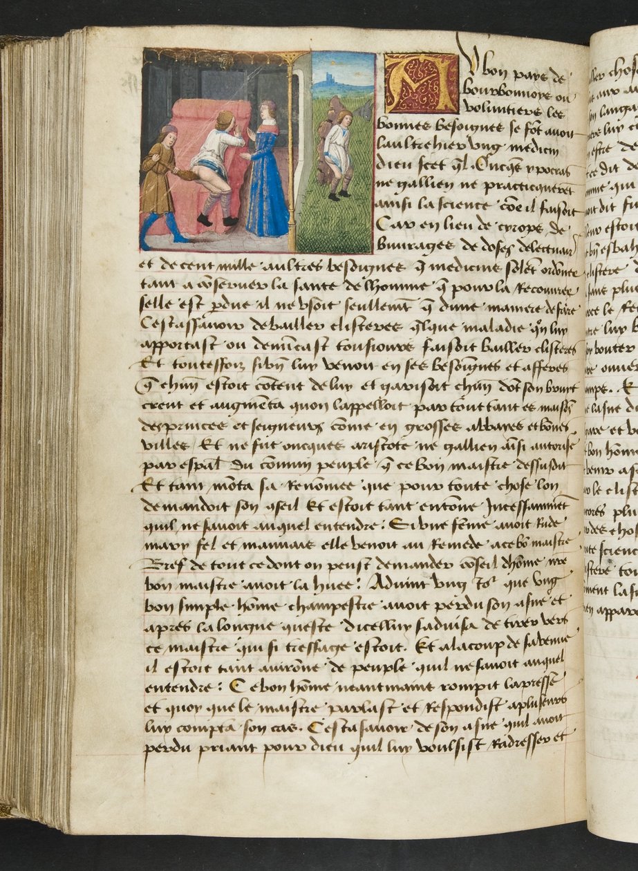 MS Hunter 252 167v Stránka z Cent Nouvelles Nouvelles, c.1461-62 od French School