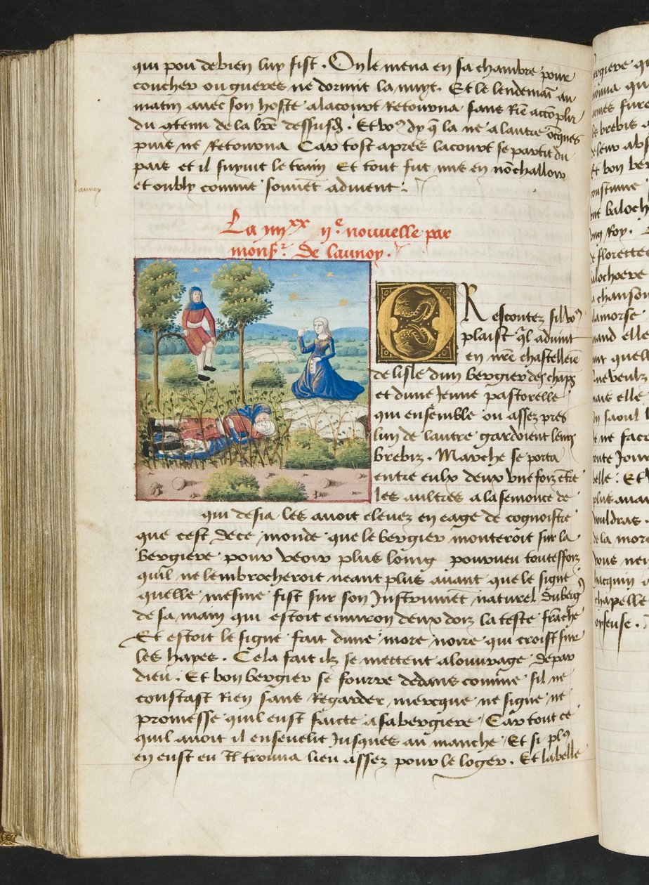 MS Hunter 252 172v Stránka z Cent Nouvelles Nouvelles, c.1461-62 od French School