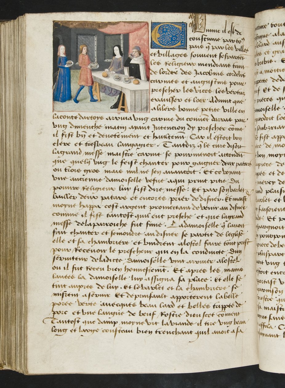 MS Hunter 252 173v Stránka z Cent Nouvelles Nouvelles, c.1461-62 od French School