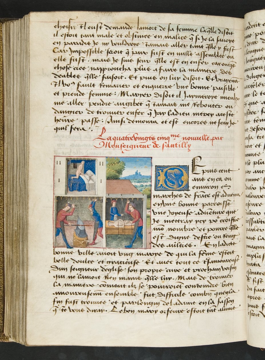 MS Hunter 252 175v Stránka z Cent Nouvelles Nouvelles, c.1461-62 od French School