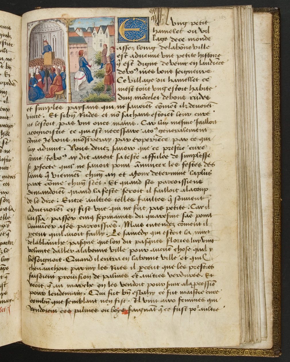 MS Hunter 252 183r Stránka ze stovky nových zpráv, c.1461-62 od French School