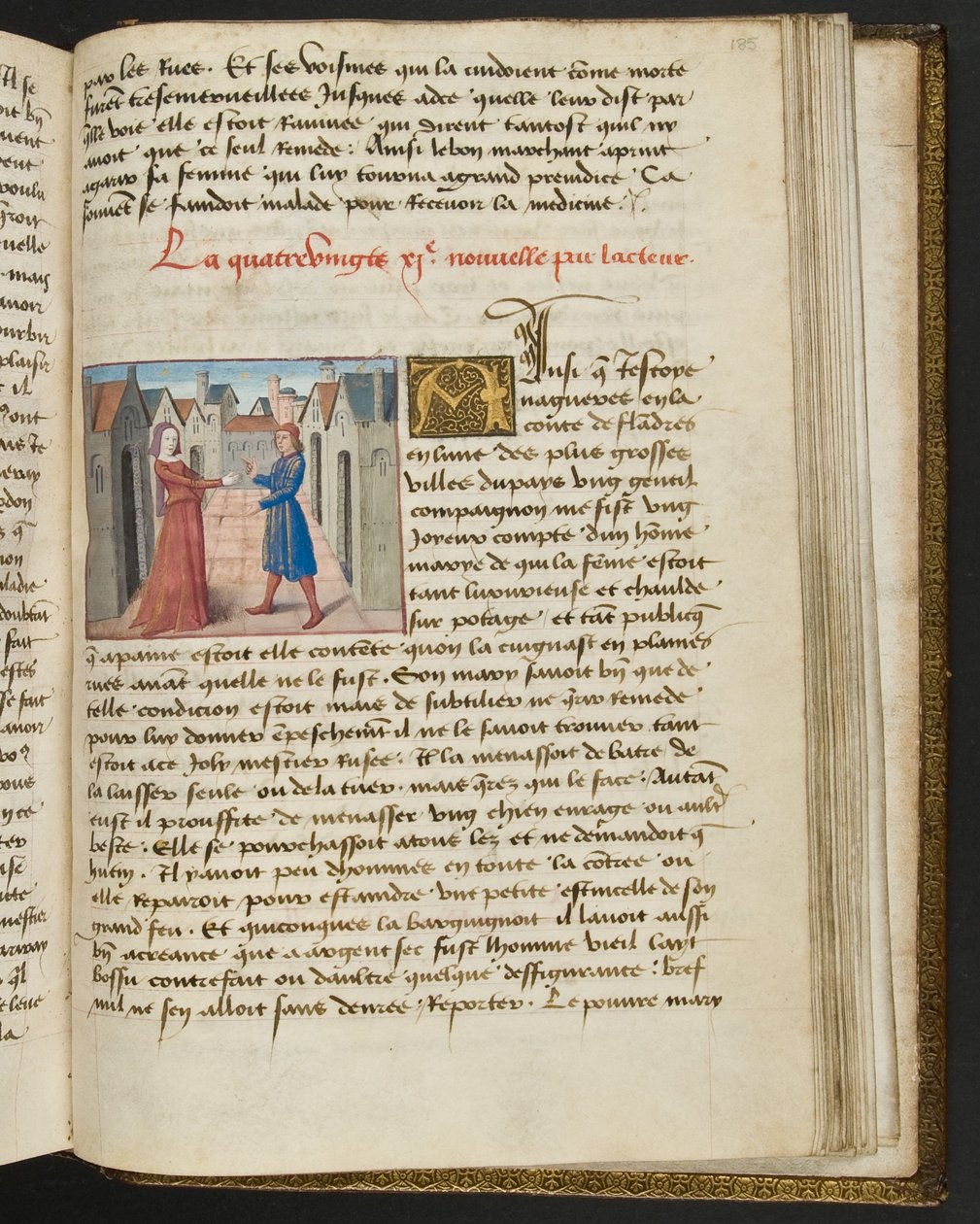 MS Hunter 252 185r Stránka ze stovky nových zpráv, c.1461-62 od French School