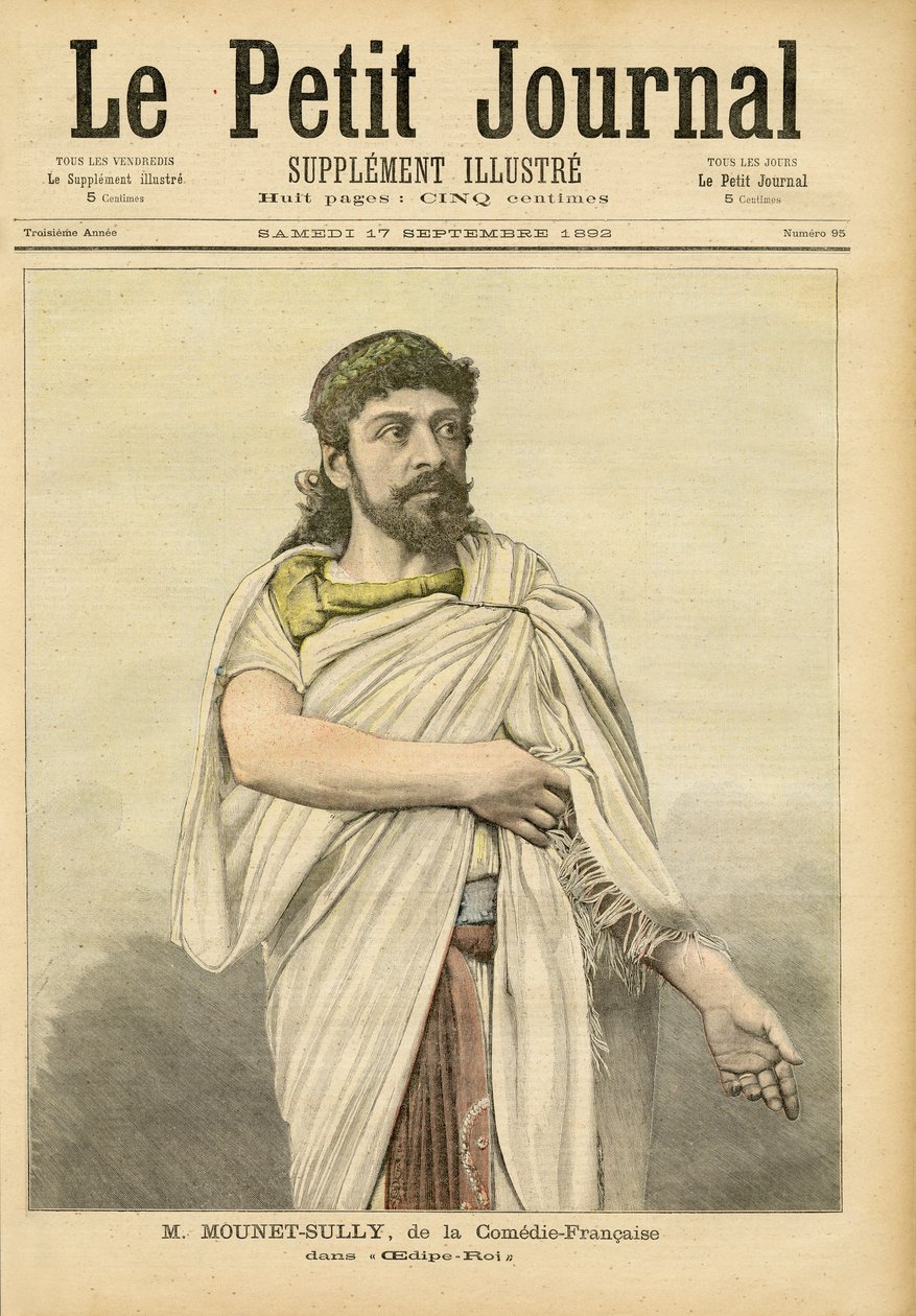 M. Mounet-Sully ve filmu Oedipus Rex v Comédie-Française, přední strana obálky 